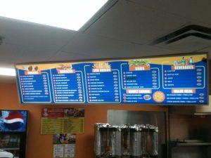 Edmonton North Menu Board